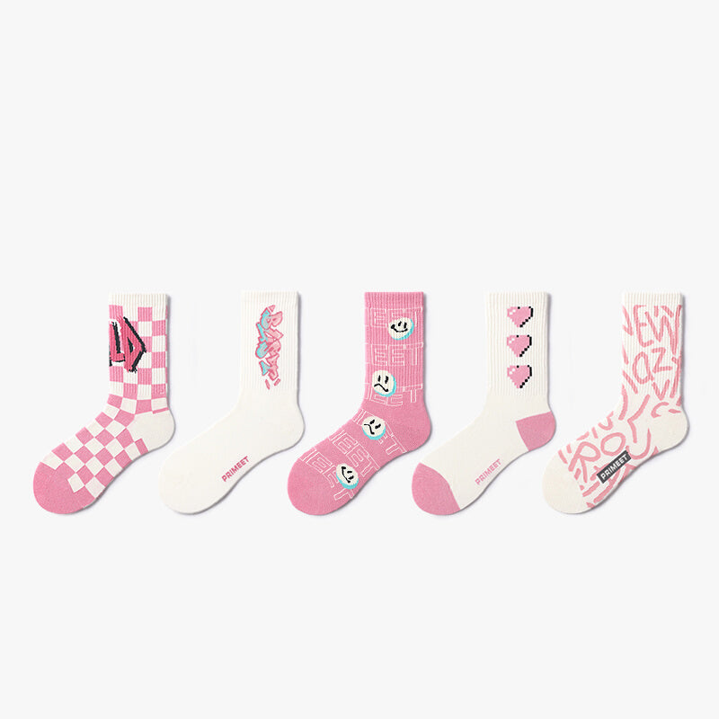 Pink Autumn/Winter Cotton Socks