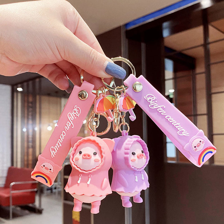 Raincoat Piggies Keychains