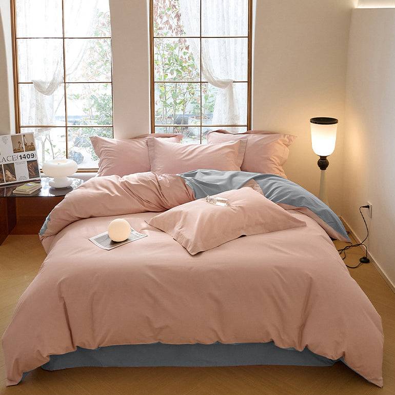 Modern Minimalist Solid Color Cotton Bedding Set