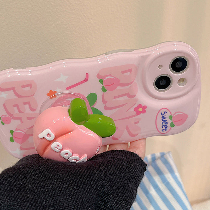Pink Peach iPhone Case with Stand