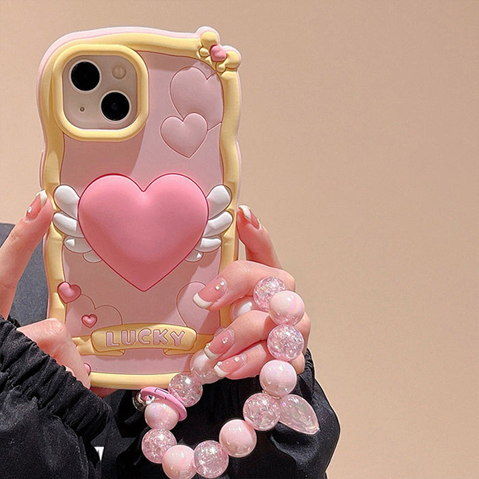 Pink Love Heart iPhone Case