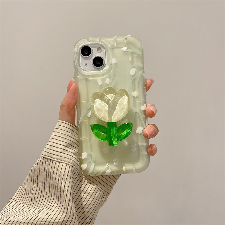 Tulip iPhone Case with Popsocket Holder -DOLLIEFAE