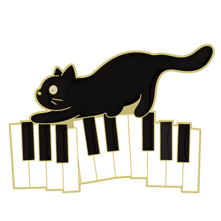 Cartoon Piano Cat Pins