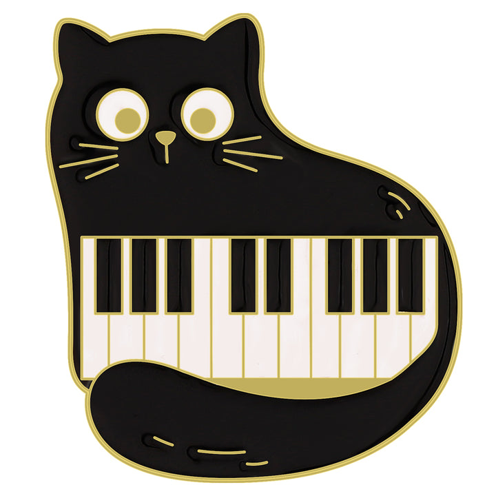 Cartoon Piano Cat Pins