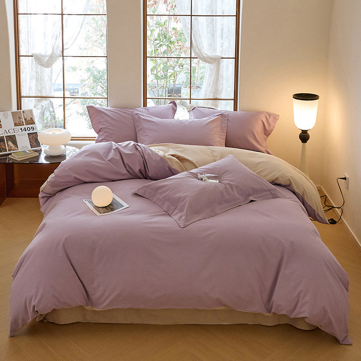 Modern Minimalist Solid Color Cotton Bedding Set