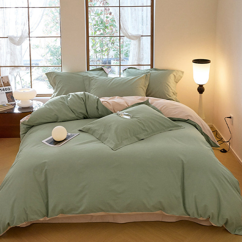 Modern Minimalist Solid Color Cotton Bedding Set