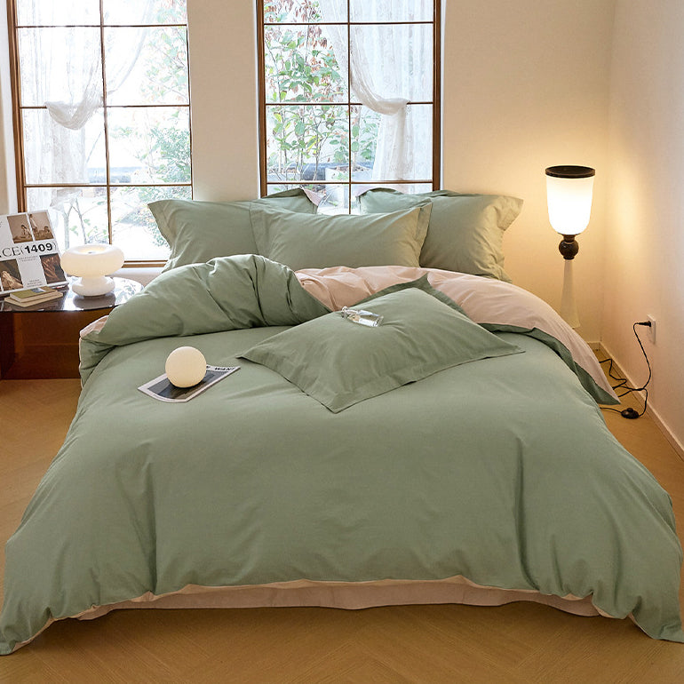 Modern Minimalist Solid Color Cotton Bedding Set