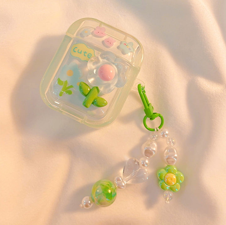 Cute Flower Airpods Case with Charms