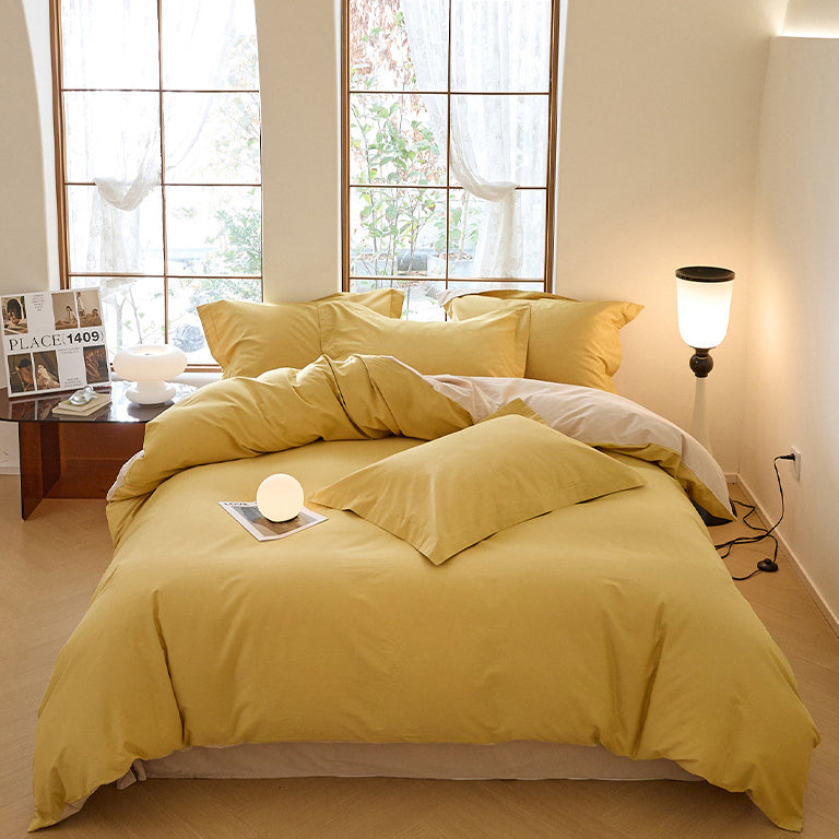 Modern Minimalist Solid Color Cotton Bedding Set