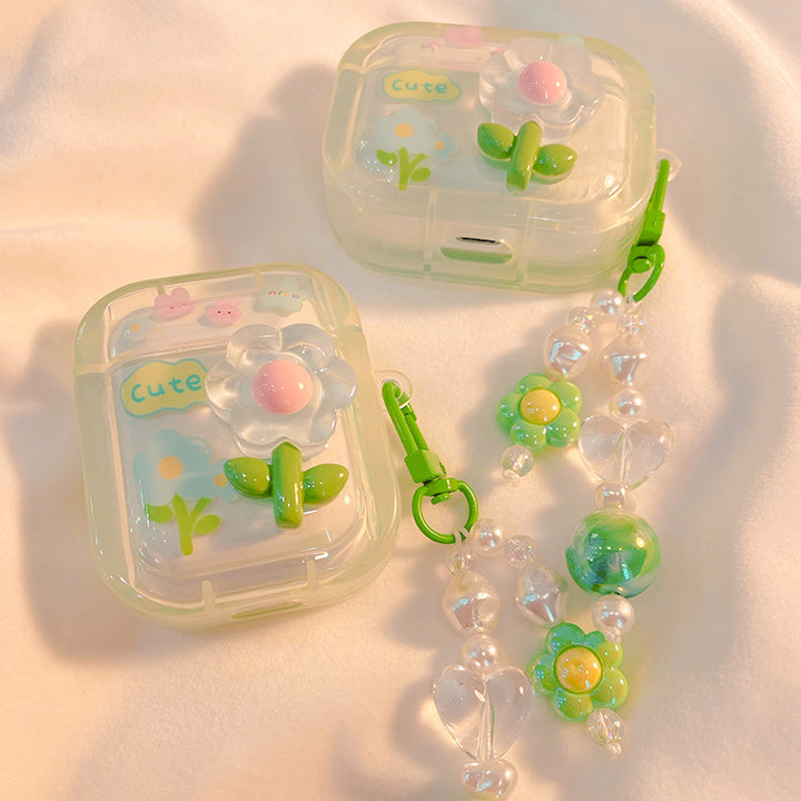 Cute Flower Airpods Case with Charms