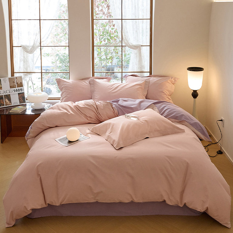 Modern Minimalist Solid Color Cotton Bedding Set