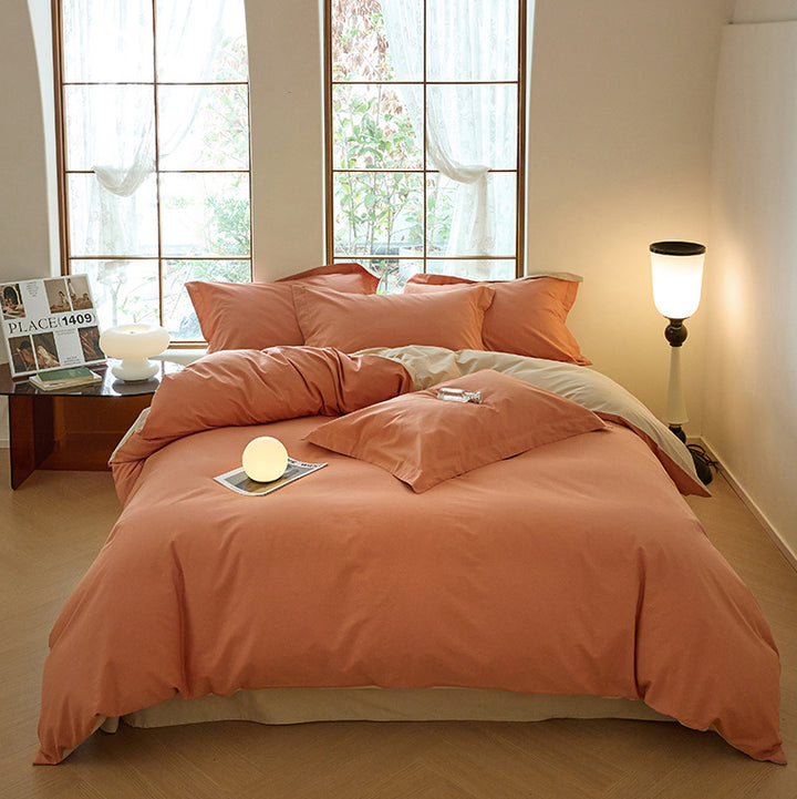 Modern Minimalist Solid Color Cotton Bedding Set