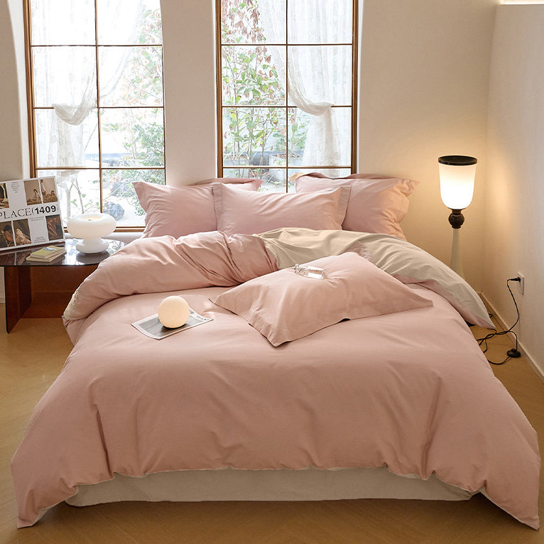 Modern Minimalist Solid Color Cotton Bedding Set