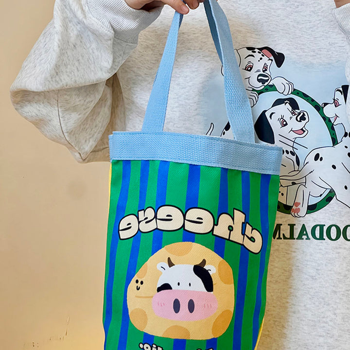 Cartoon Cow Cheese Printed Bag