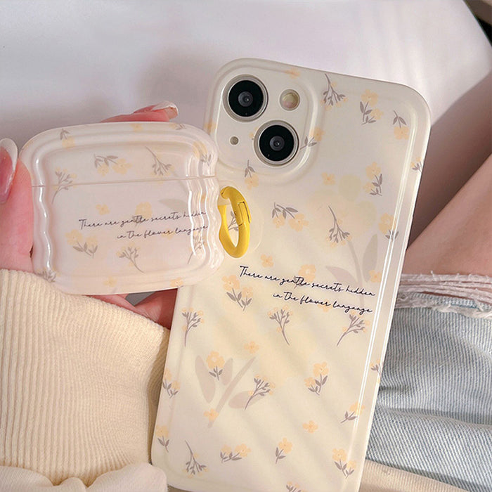 Yellow Floral iPhone Case AirPods Case