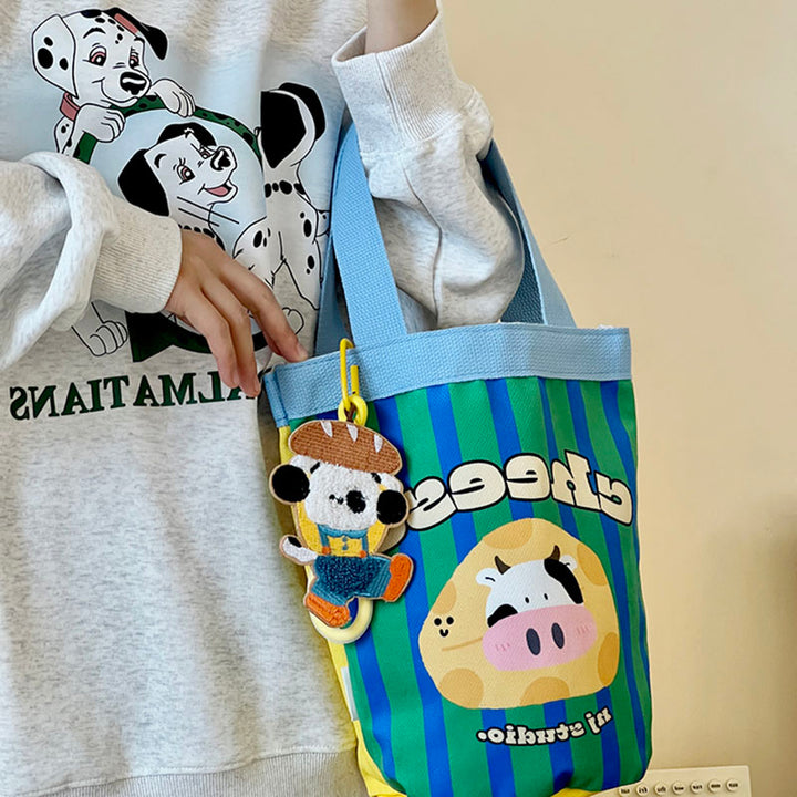 Cartoon Cow Cheese Printed Bag