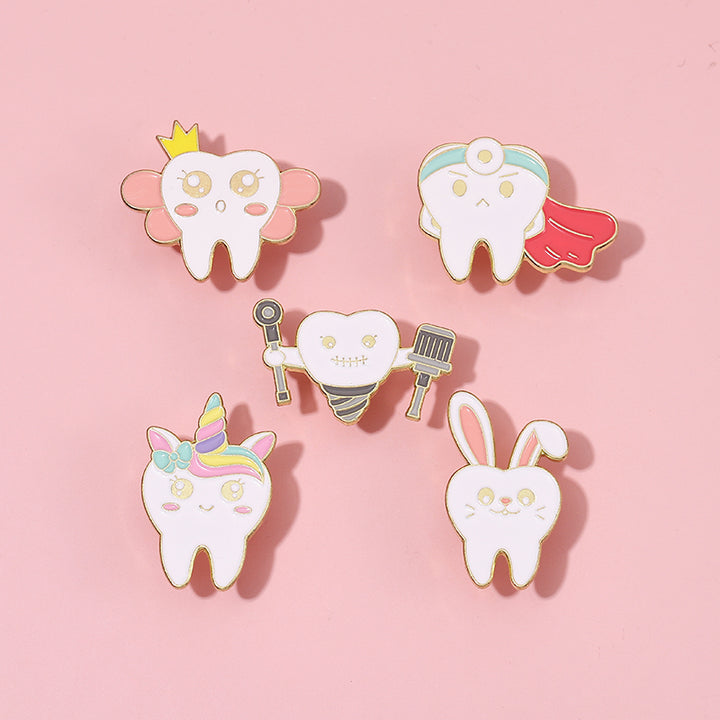 Cartoon Love Your Teeth Pins