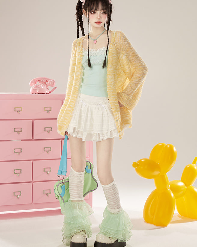 Summer Loose-Fit V-Neck Lightweight Knit Cardigan