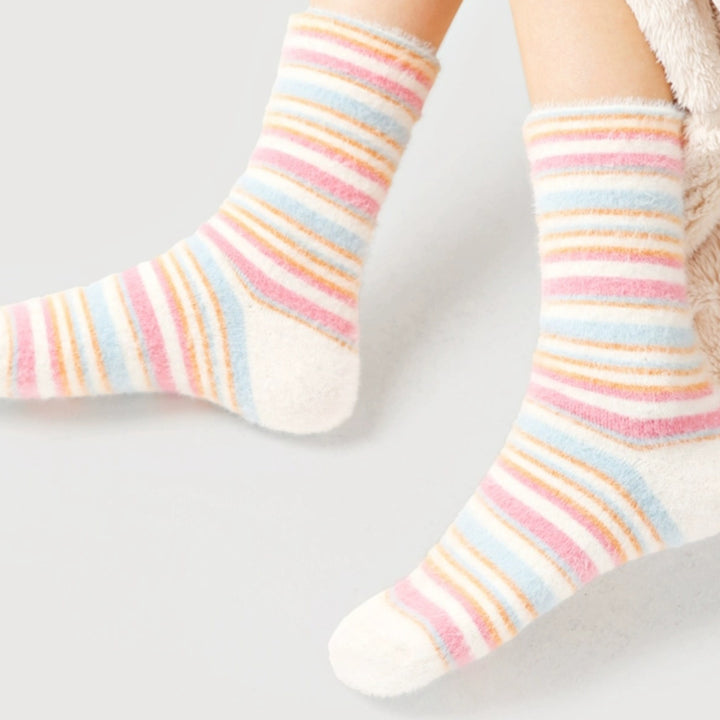 Colored Stripes Winter Thick Plush Socks