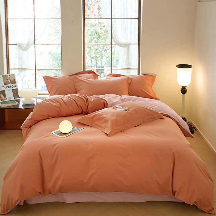 Modern Minimalist Solid Color Cotton Bedding Set