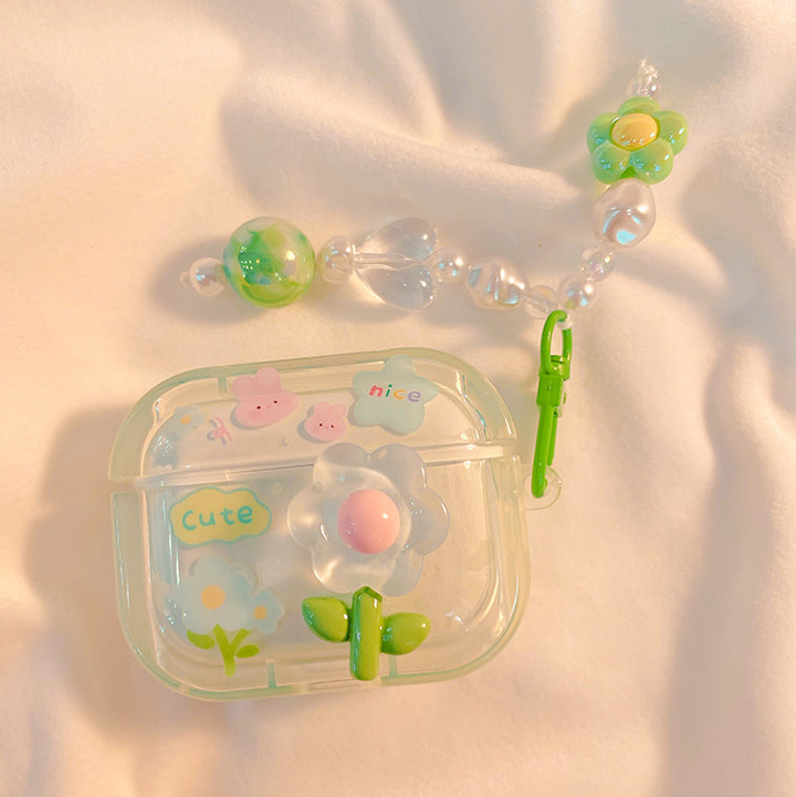Cute Flower Airpods Case with Charms