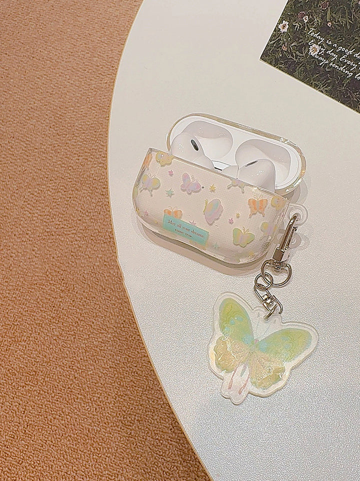 Cottagecore green butterfly AirPods case