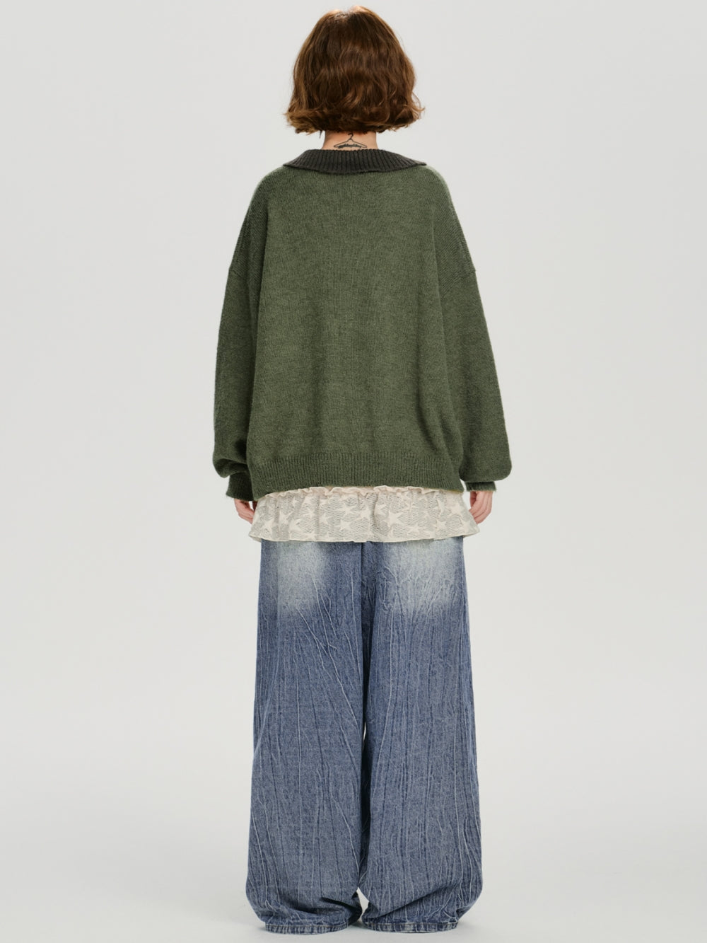 Playful Cat Pattern Knitwear Top