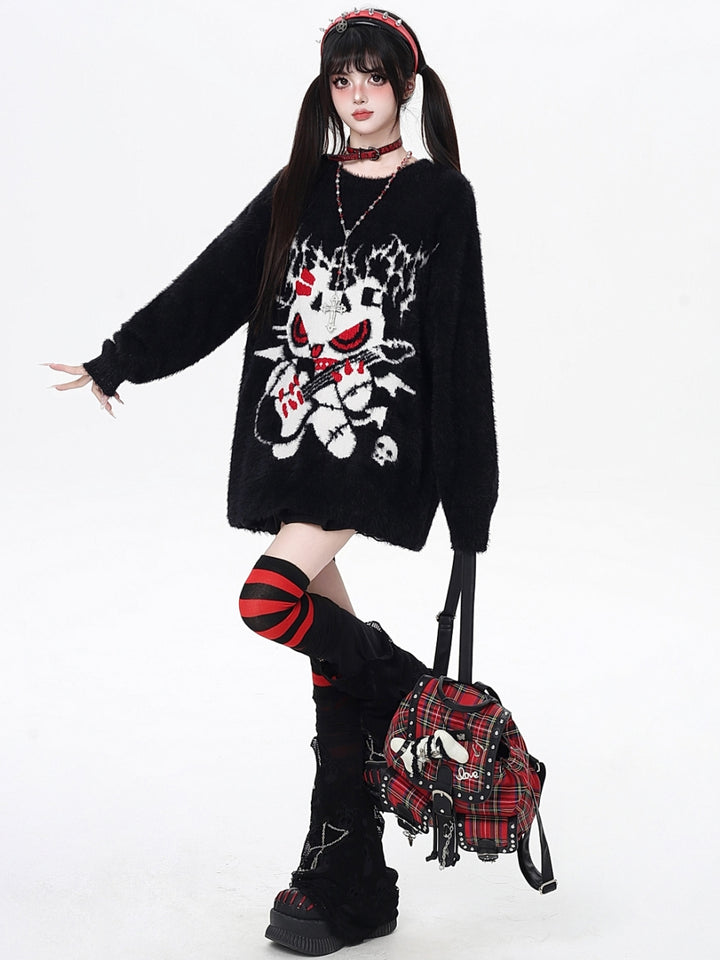 Rock N Roll Bear Graphic Sweater