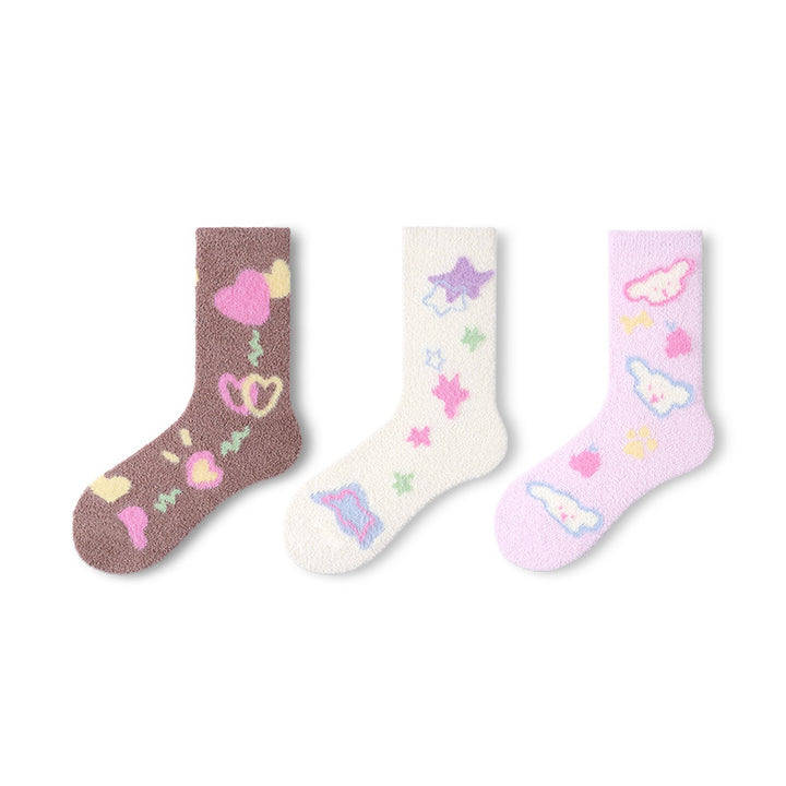 Cute Cartoon Coral Fleece Thick Winter Socks