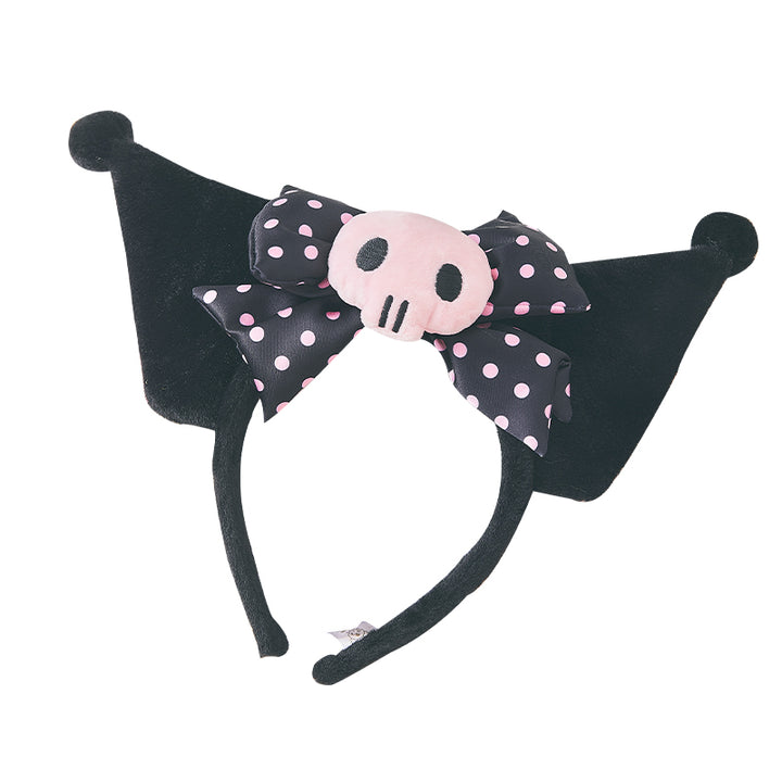 Black and Purple Polka-dot Bowknot KC Hairband