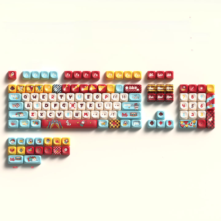 Cat Circus Theme Keycap Set for Mechanical Keyboards