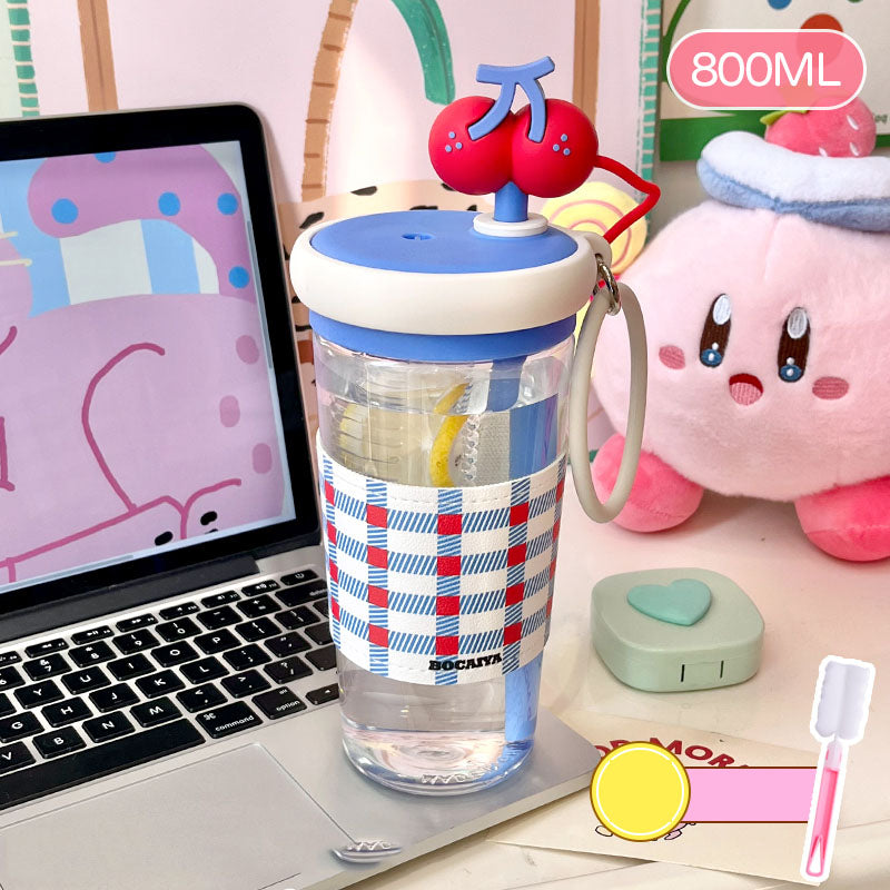 fruit-patterned water bottle