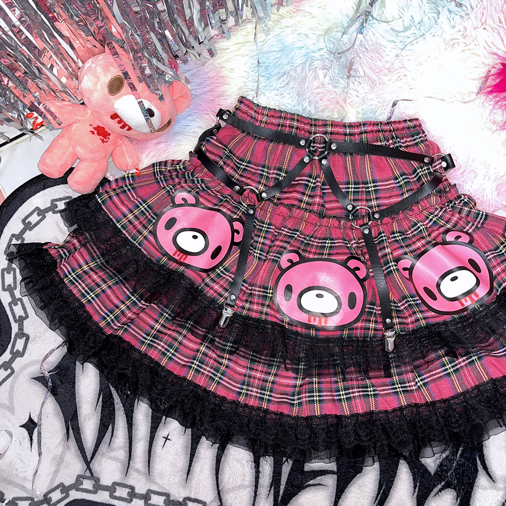 Japanese Harajuku cartoon-printed double-layered skirt