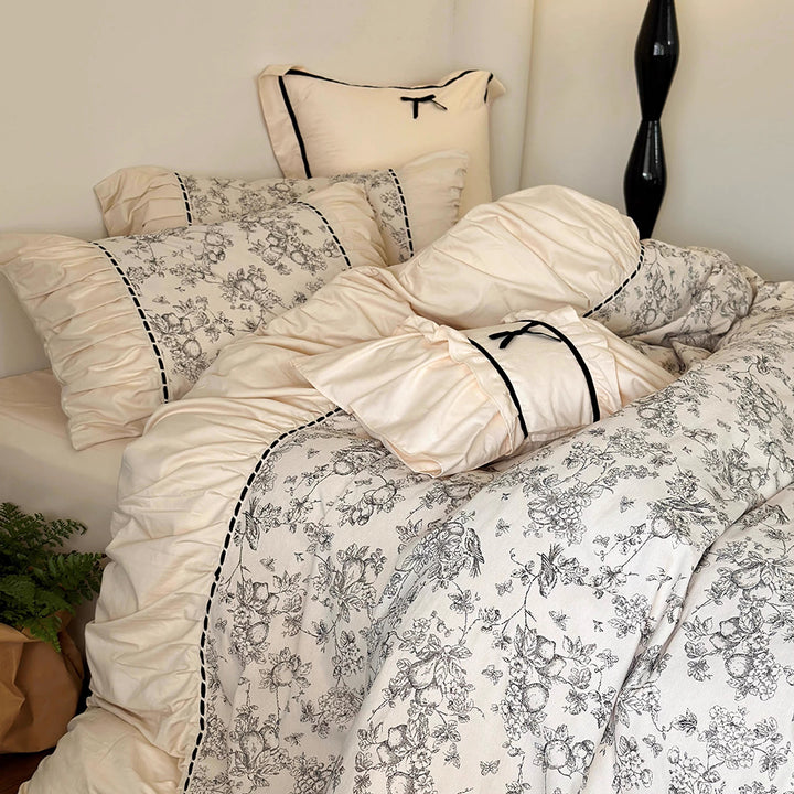 French Vintage Floral Cotton Bedding Set