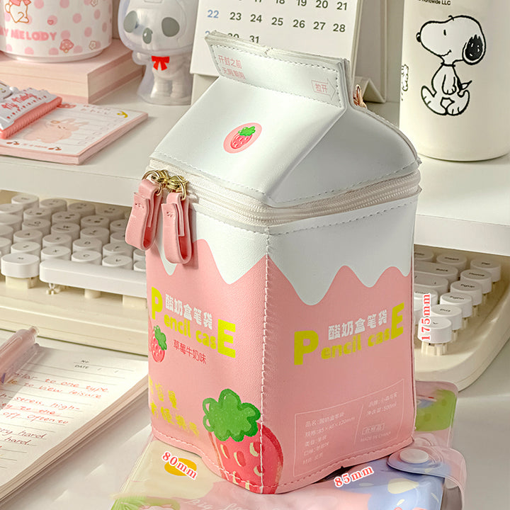 Cute Milk Box Pencil Case