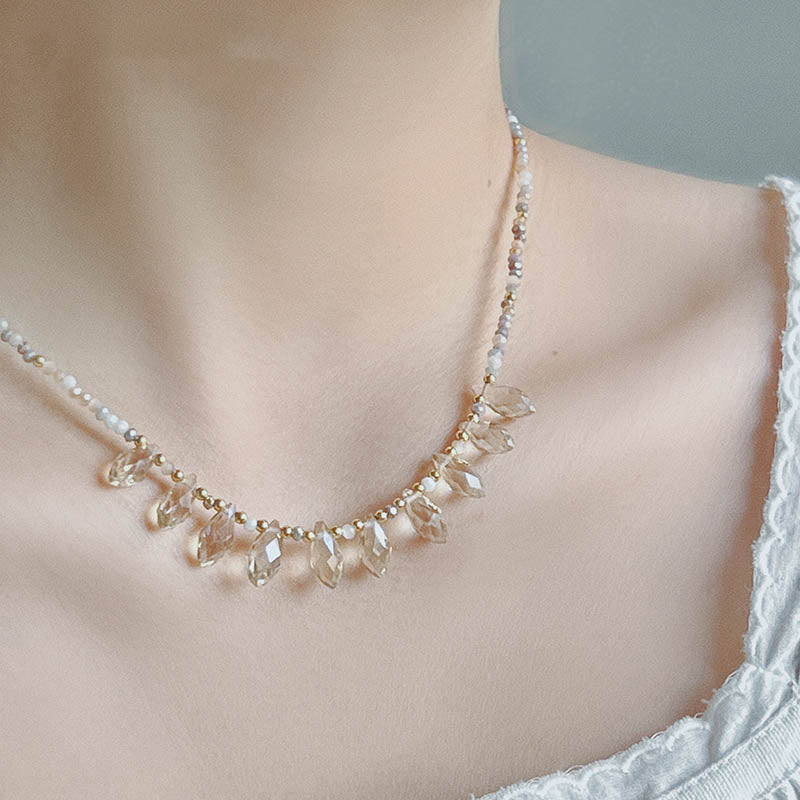 Bohemian luxury crystal bead necklace
