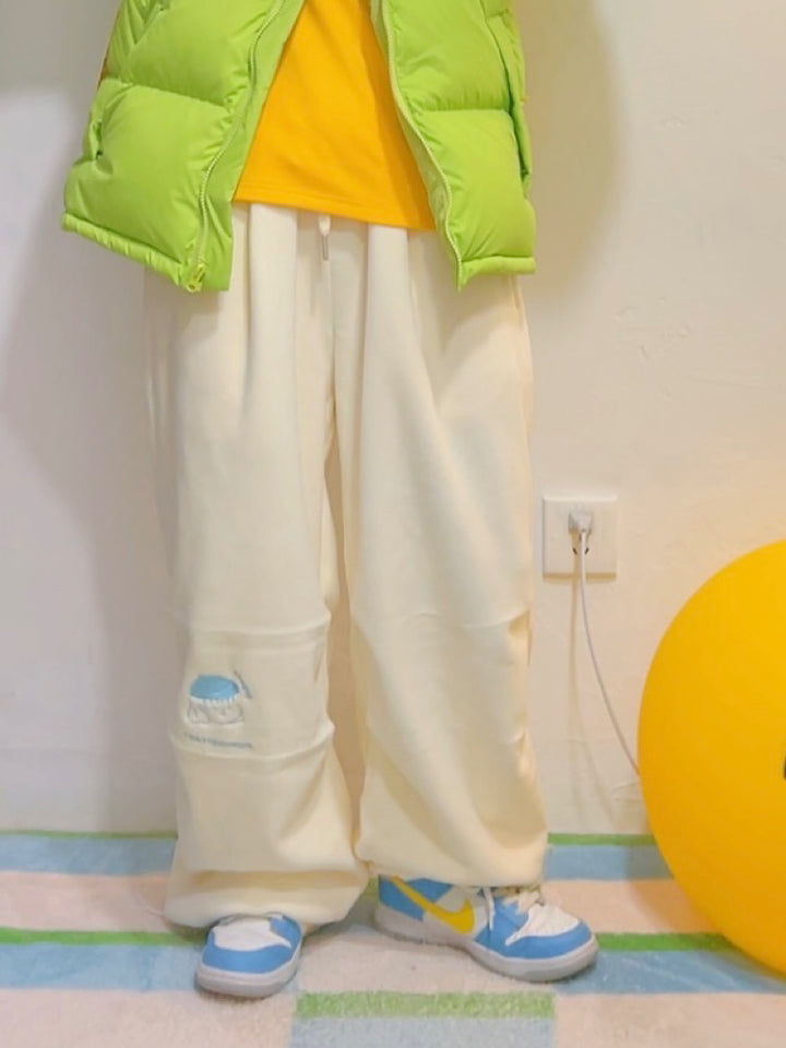 American-style Loose Inner Fleece Thick Pants