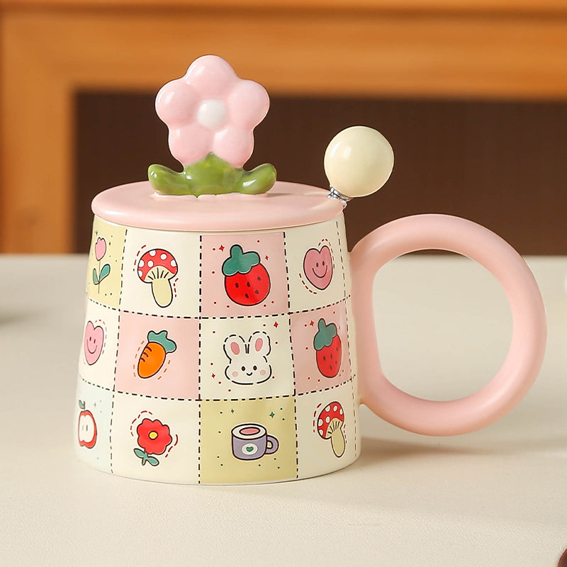 Cartoon Flower Ceramic Mug