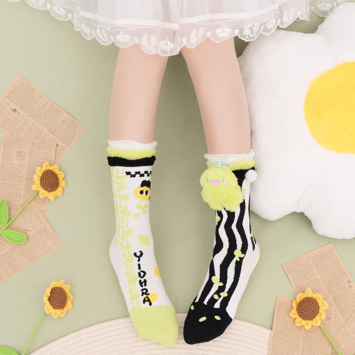 Cartoon Flowers Cotton Socks