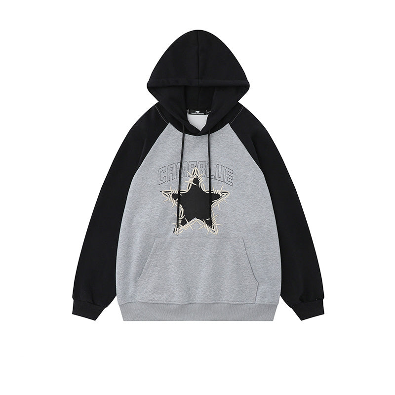 Cool style star embroidery sweatshirt