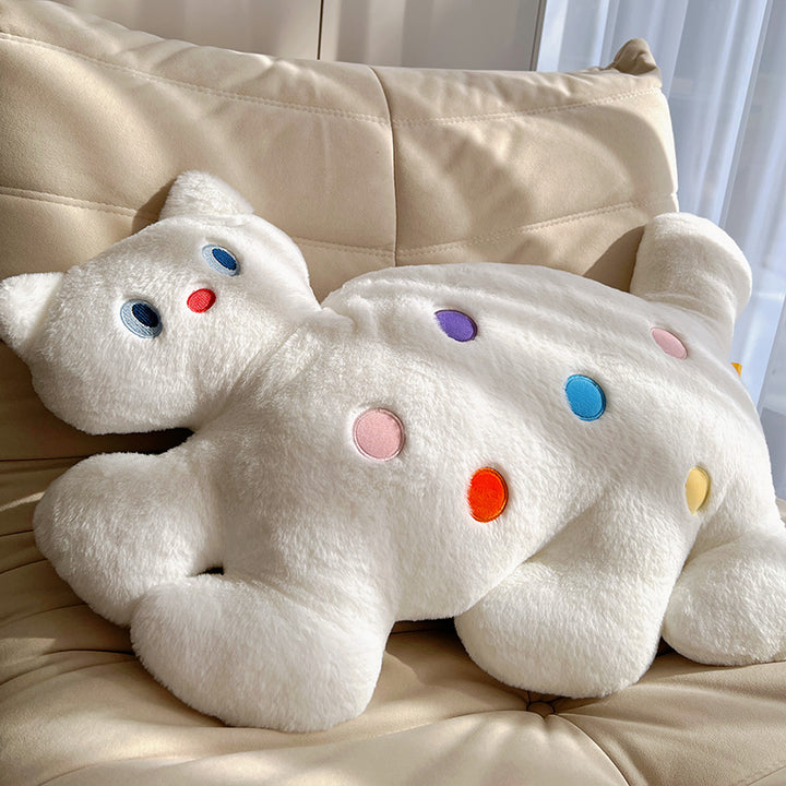Cute Polka Dot Cat Plush Pillow