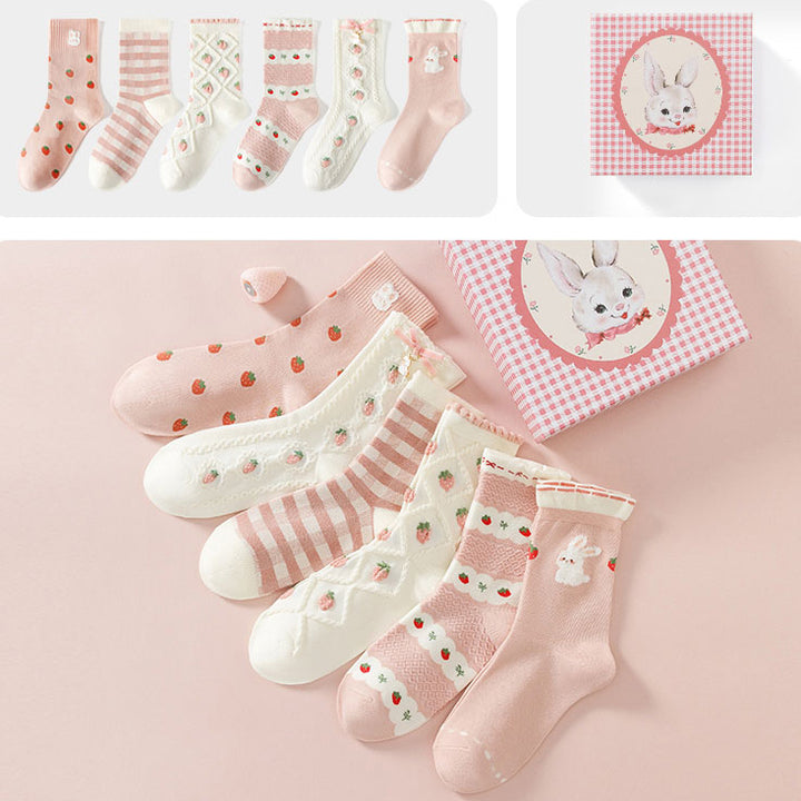 Cute Bear Deer Bunny Cotton Sock 6 Pairs/Set