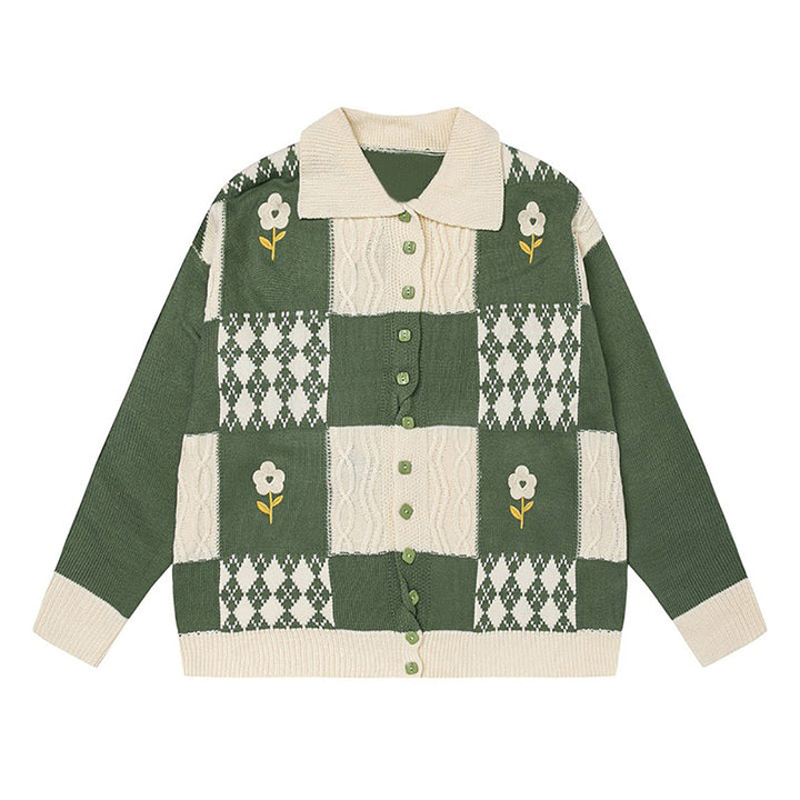 Floral Button Up Sweater Cardigan Knitwear