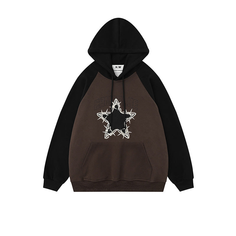 Cool style star embroidery sweatshirt