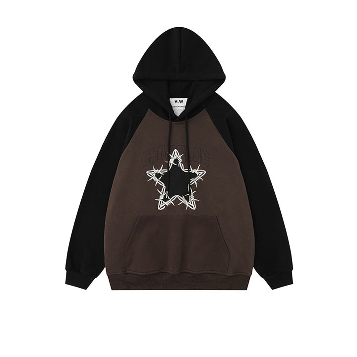Cool style star embroidery sweatshirt
