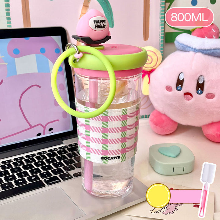 fruit-patterned water bottle
