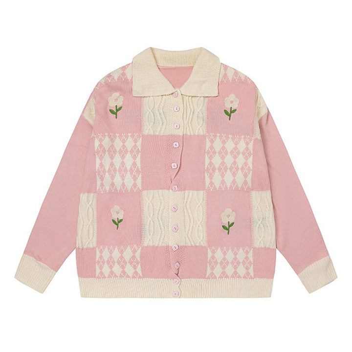 Floral Button Up Sweater Cardigan Knitwear