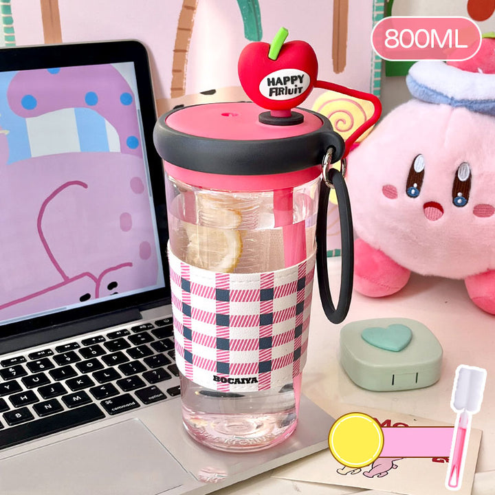 fruit-patterned water bottle