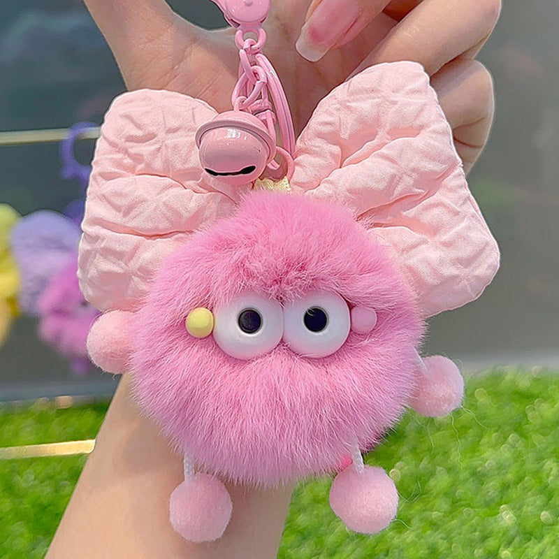 Cute Soot Sprite bow knot Keychain