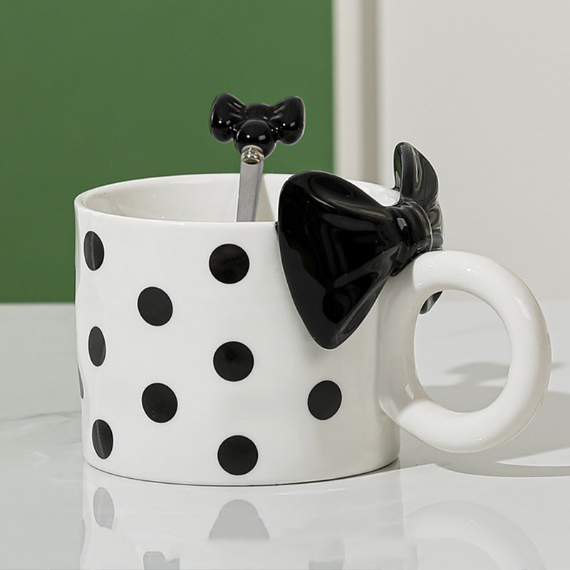 Bowknot Polka Dot Ceramic Mug